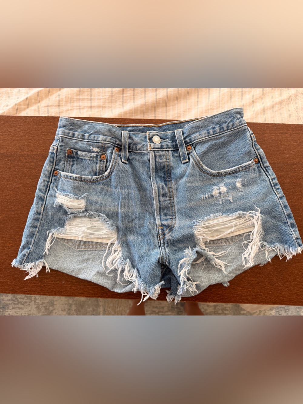 Levi's 501 distressed denim Shorts
